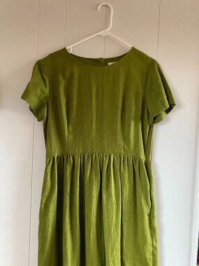 OffOn Linen High Waist Midi Dress